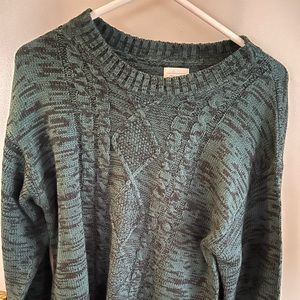 Effeci teal and black sweater.